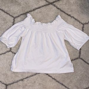 ASOS white bareless shoulder top